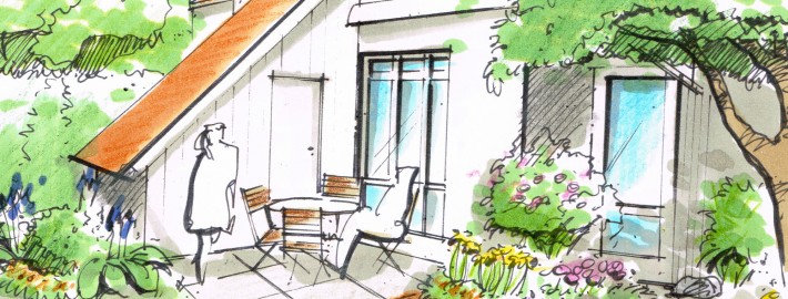 gartenpläne CAD oder handgezeichtete Ansichten