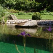 Ein Quellstein in der Flachwasserzone ist ideal zum Spieln für kleinere Kinder
